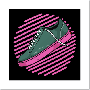 Golf Green Pink Skate Sneaker Posters and Art